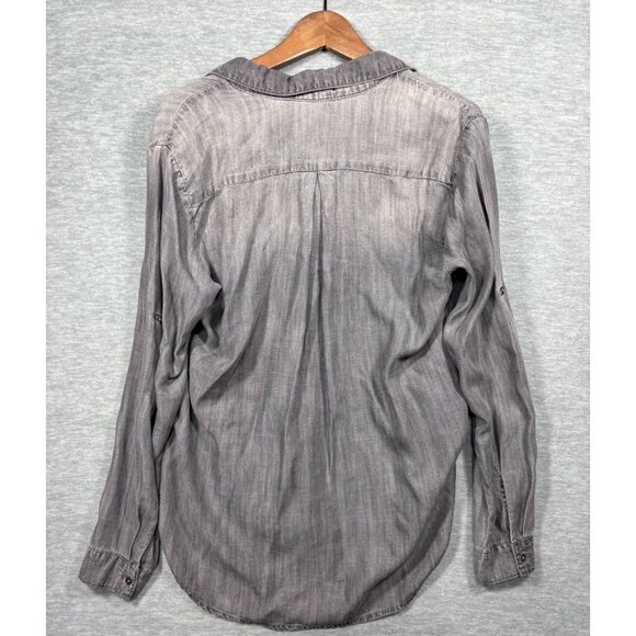 Cloth & Stone Womens Top L Long Sleeve Gray Popover Shirt - Picture 7 of 7
